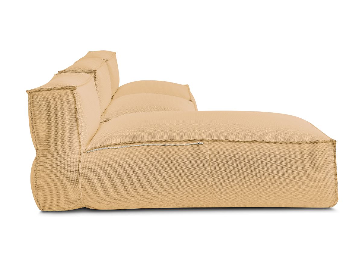 Canapé de jardin modulable BIARRITZ avec bâche de protection, 2 chauffeuses 1 place et 1 méridienne