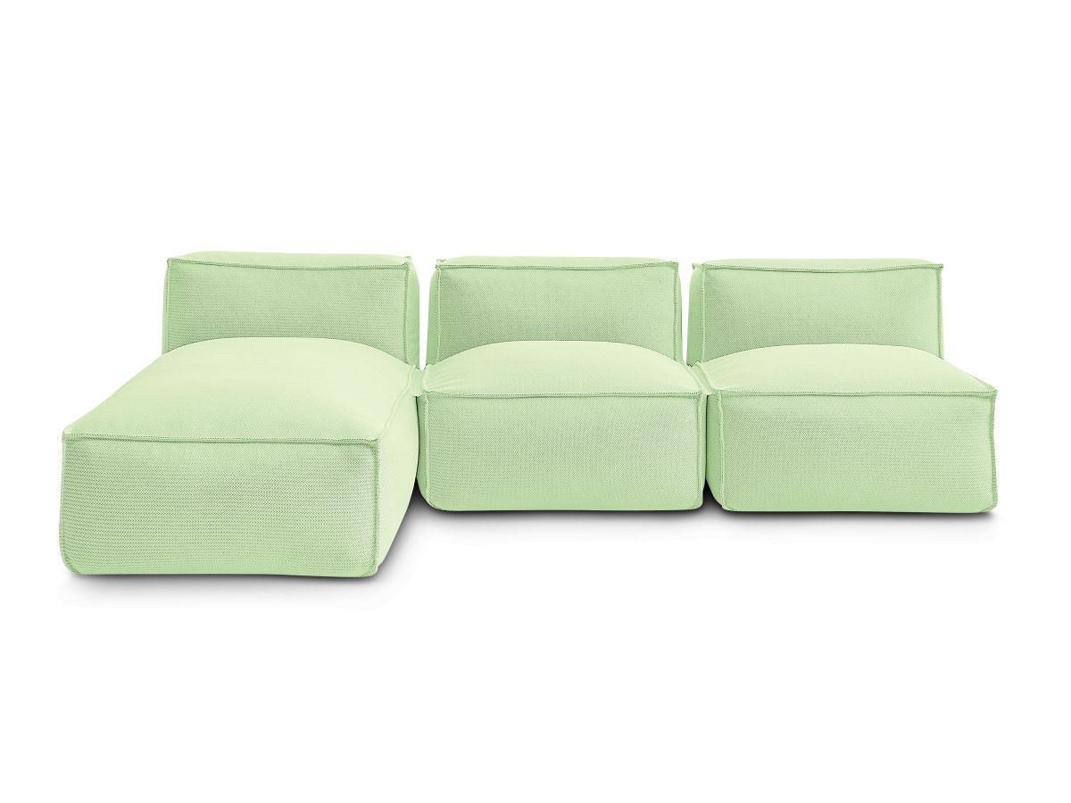Modulaire tuinbank BIARRITZ met beschermhoes, 2 eenpersoonsfauteuils en 1 chaise longue