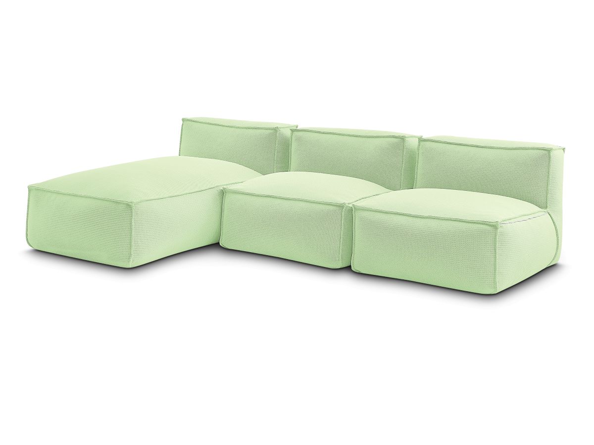 Modulaire tuinbank BIARRITZ met beschermhoes, 2 eenpersoonsfauteuils en 1 chaise longue