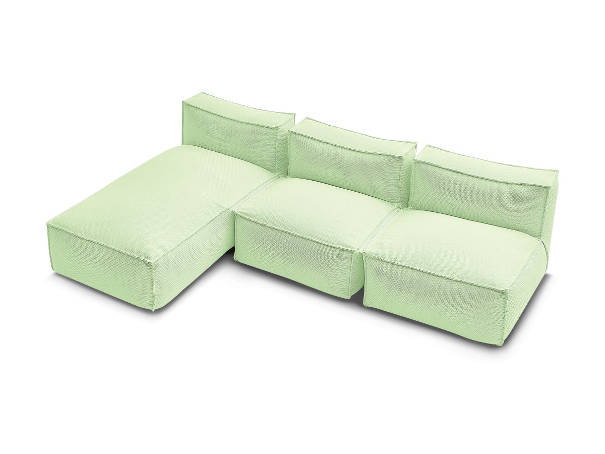 Modulaire tuinbank BIARRITZ met beschermhoes, 2 eenpersoonsfauteuils en 1 chaise longue