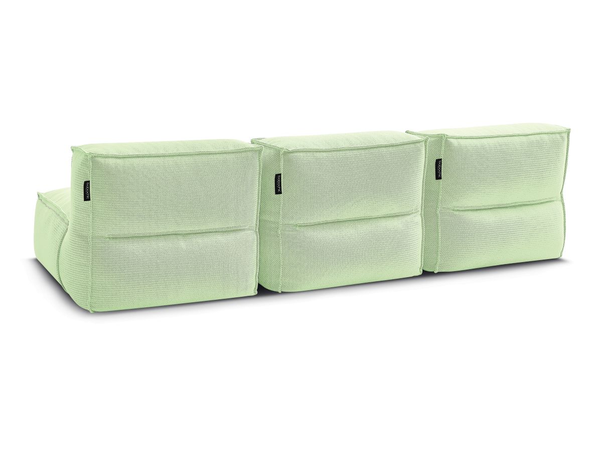 Modulaire tuinbank BIARRITZ met beschermhoes, 2 eenpersoonsfauteuils en 1 chaise longue