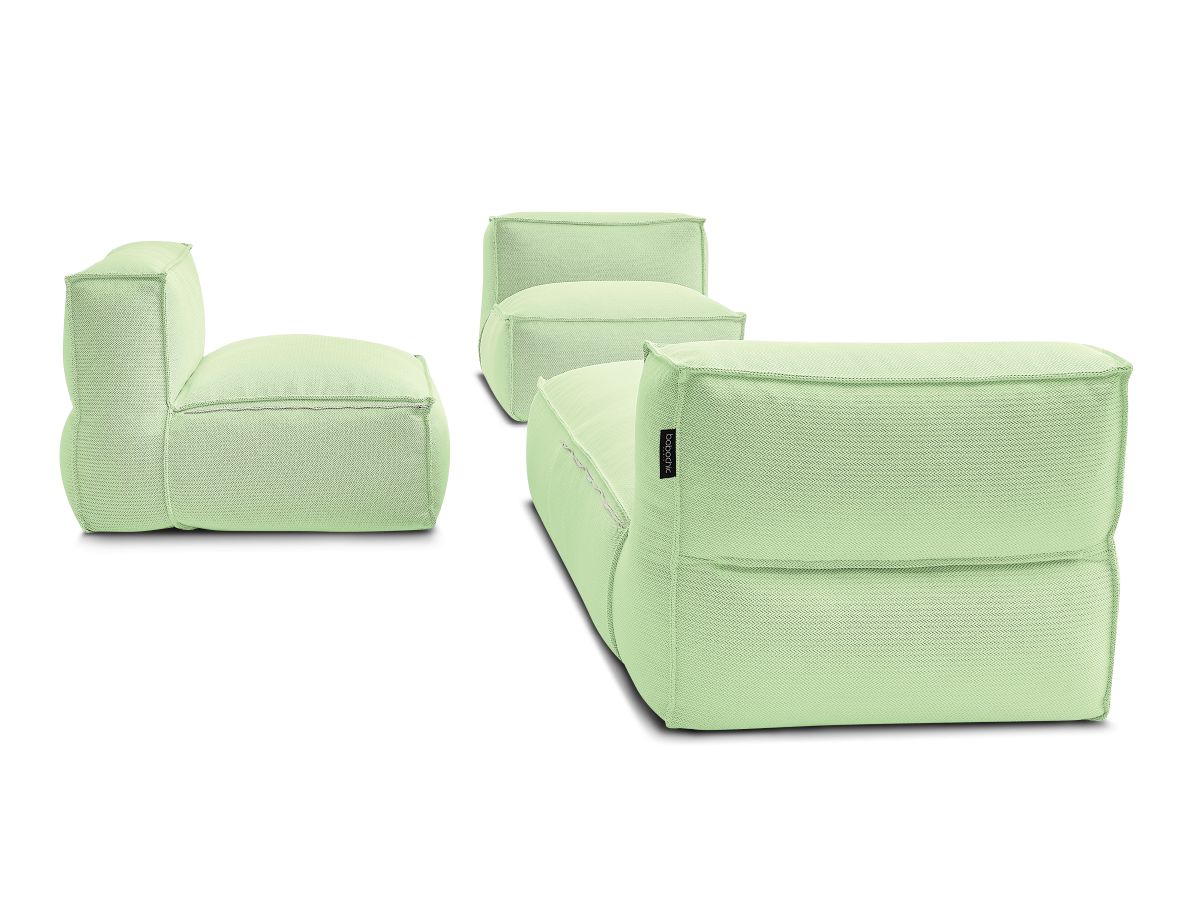 Modulaire tuinbank BIARRITZ met beschermhoes, 2 eenpersoonsfauteuils en 1 chaise longue