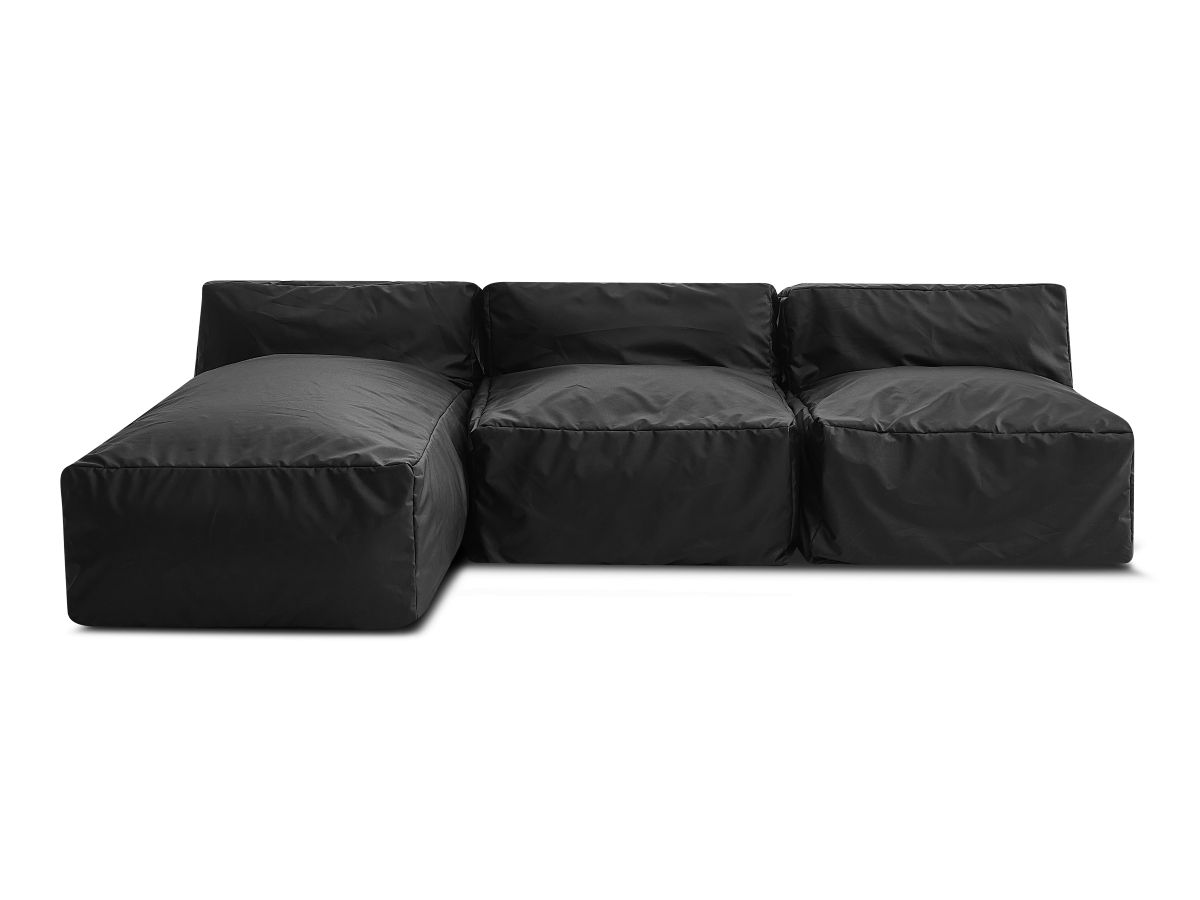 Modulaire tuinbank BIARRITZ met beschermhoes, 2 eenpersoonsfauteuils en 1 chaise longue