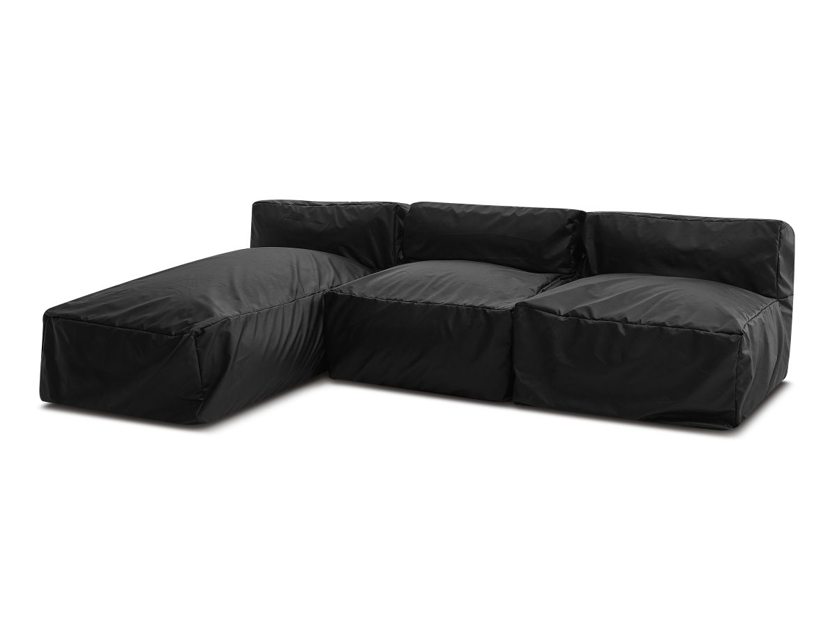 Modulaire tuinbank BIARRITZ met beschermhoes, 2 eenpersoonsfauteuils en 1 chaise longue