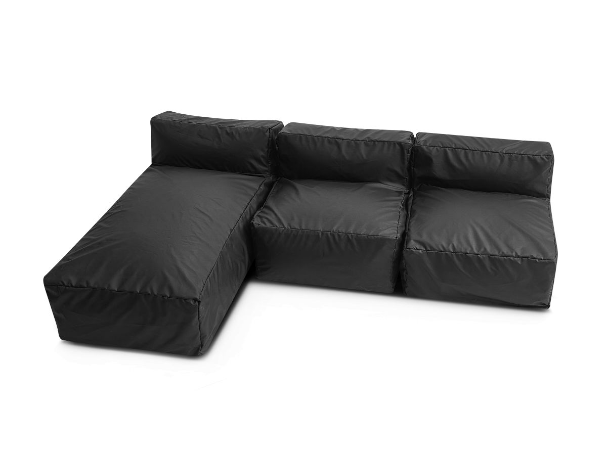 Modulaire tuinbank BIARRITZ met beschermhoes, 2 eenpersoonsfauteuils en 1 chaise longue