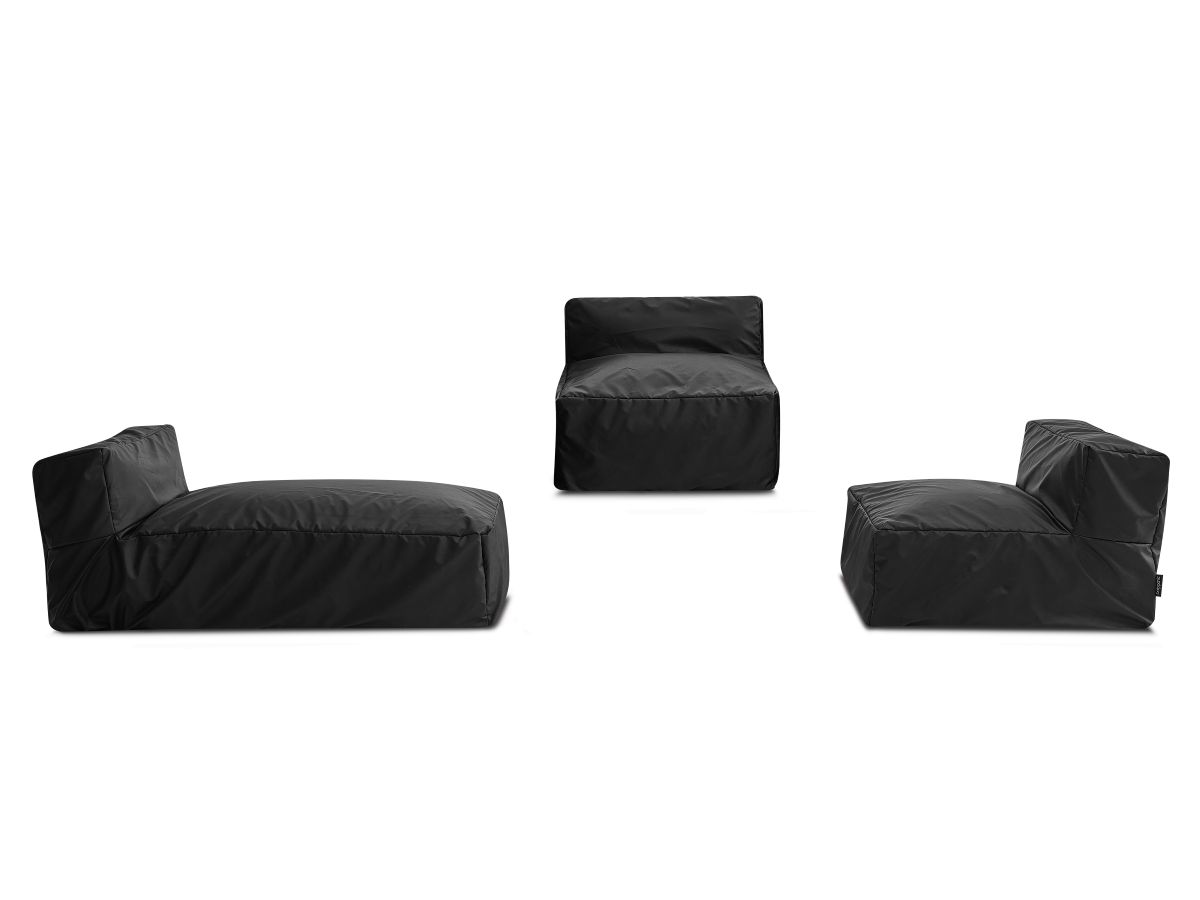 Modulaire tuinbank BIARRITZ met beschermhoes, 2 eenpersoonsfauteuils en 1 chaise longue