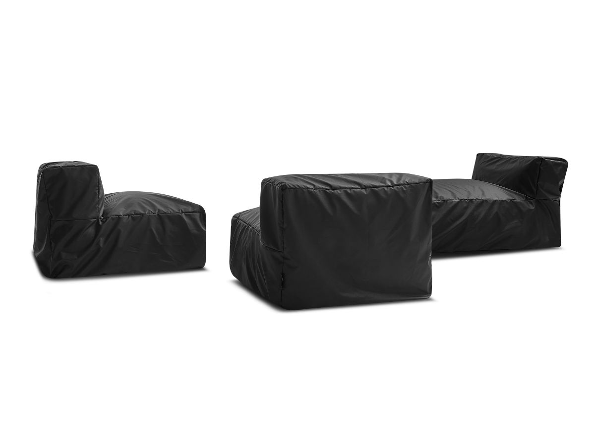 Modulaire tuinbank BIARRITZ met beschermhoes, 2 eenpersoonsfauteuils en 1 chaise longue