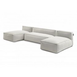 Modułowa sofa ogrodowa BIARRITZ z plandeką ochronną, 1 x 2-osobowy szezlong i 2 leżaki