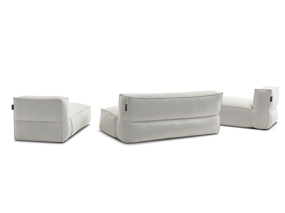 Canapé d'angle fixe EVEREST tissu chiné - Orange - Angle droit - 10 coussins