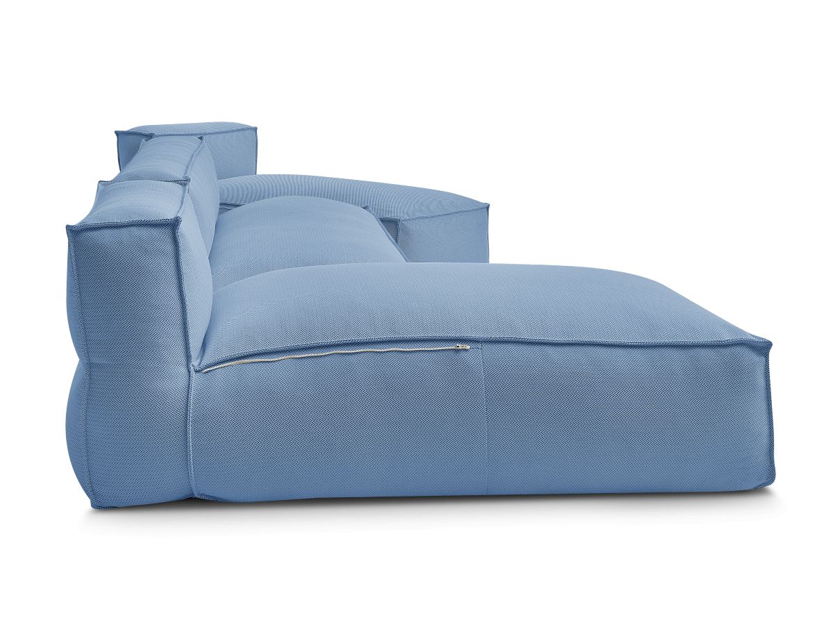 Modulaire tuinbank BIARRITZ met beschermhoes, 1 2-zits loungestoel en 2 chaise longues