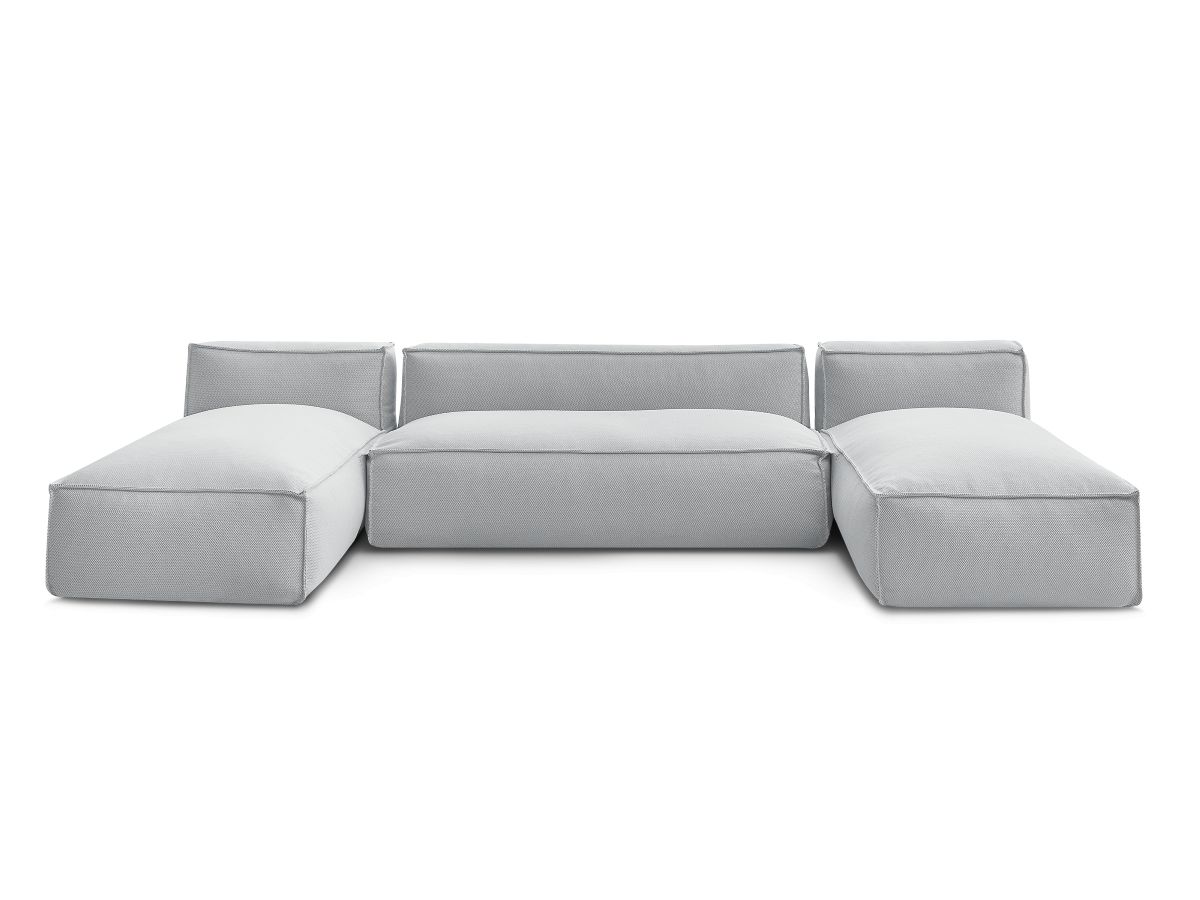 Canapé de jardin modulable BIARRITZ avec bâche de protection, gris — vue 5