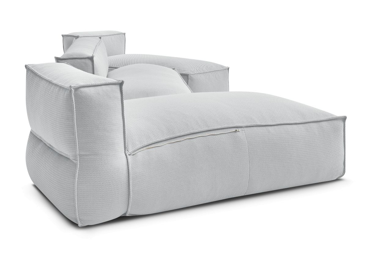 Modulaire tuinbank BIARRITZ met beschermhoes, 1 2-zits loungestoel en 2 chaise longues