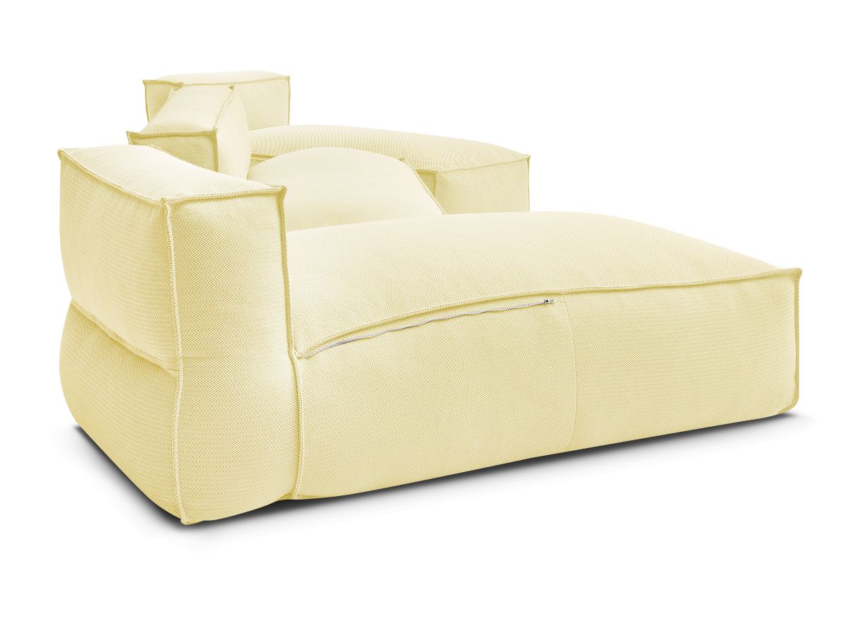 Modulaire tuinbank BIARRITZ met beschermhoes, 1 2-zits loungestoel en 2 chaise longues