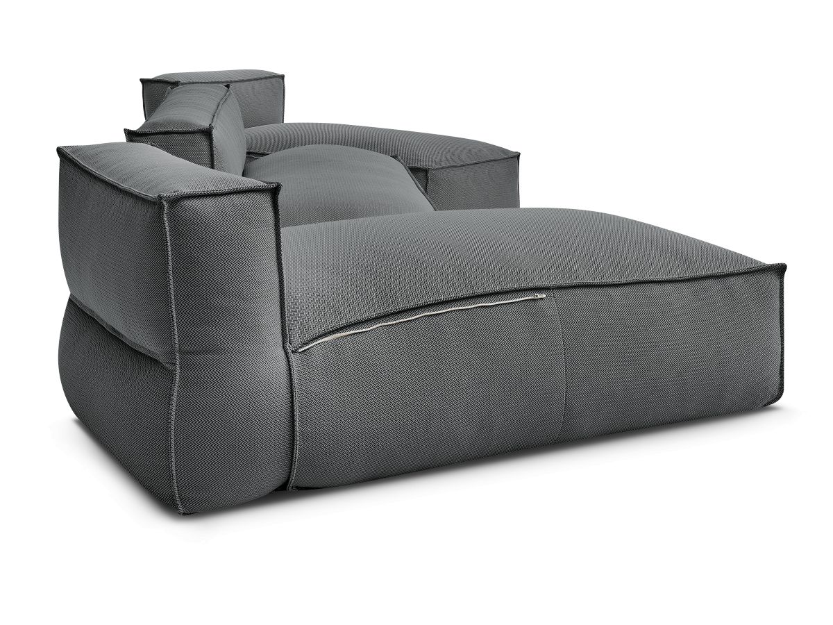 Modulaire tuinbank BIARRITZ met beschermhoes, 1 2-zits loungestoel en 2 chaise longues
