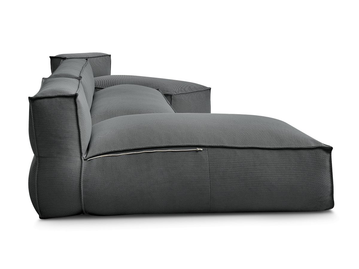 Modulaire tuinbank BIARRITZ met beschermhoes, 1 2-zits loungestoel en 2 chaise longues