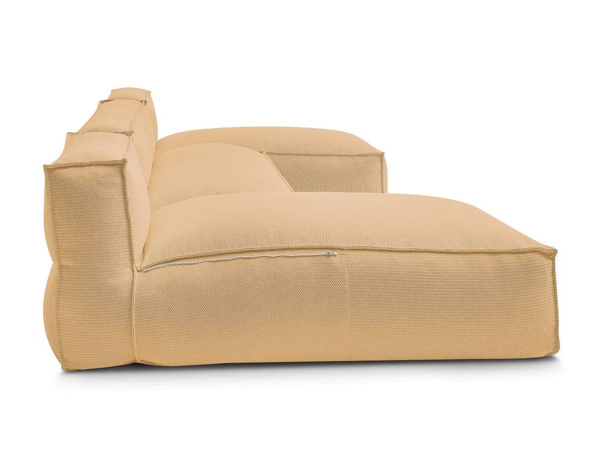 Modulaire tuinbank BIARRITZ met beschermhoes, 1 2-zits loungestoel en 2 chaise longues