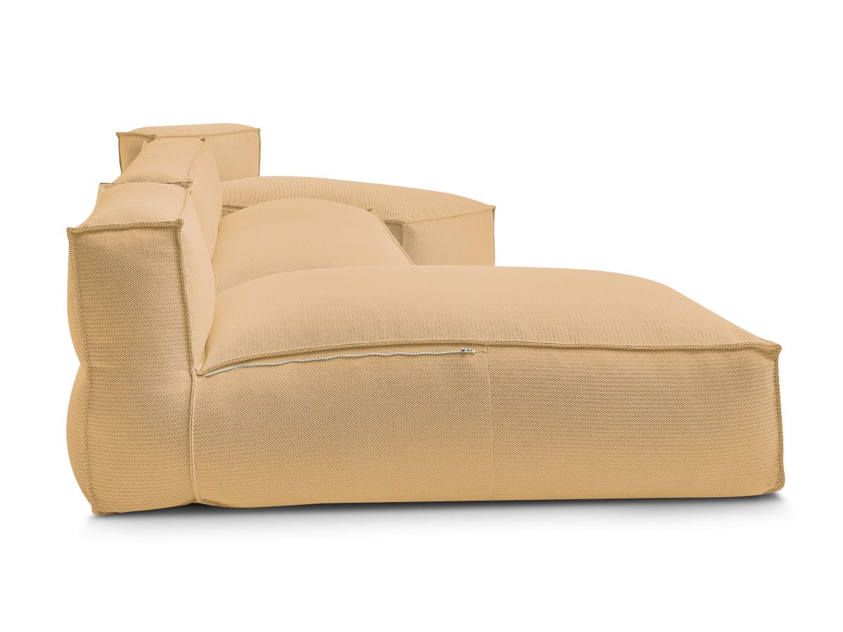 Modulaire tuinbank BIARRITZ met beschermhoes, 1 2-zits loungestoel en 2 chaise longues