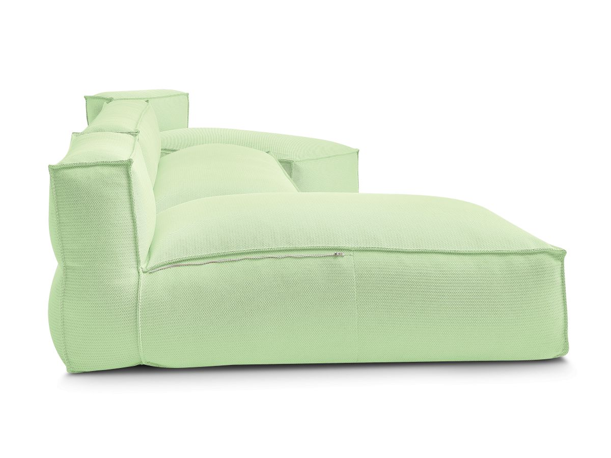 Modulaire tuinbank BIARRITZ met beschermhoes, 1 2-zits loungestoel en 2 chaise longues