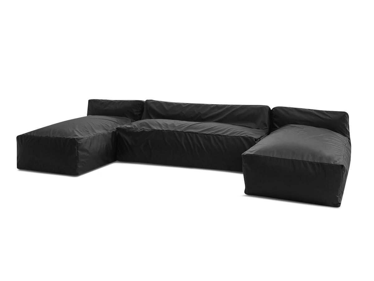 Canapé d'angle fixe EVEREST tissu chiné - Orange - Angle droit - 10 coussins