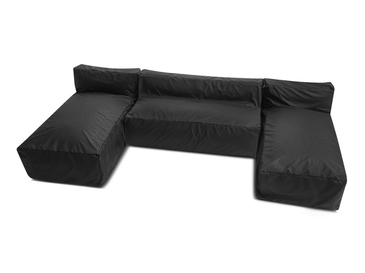 Canapé d'angle fixe EVEREST tissu chiné - Orange - Angle droit - 10 coussins