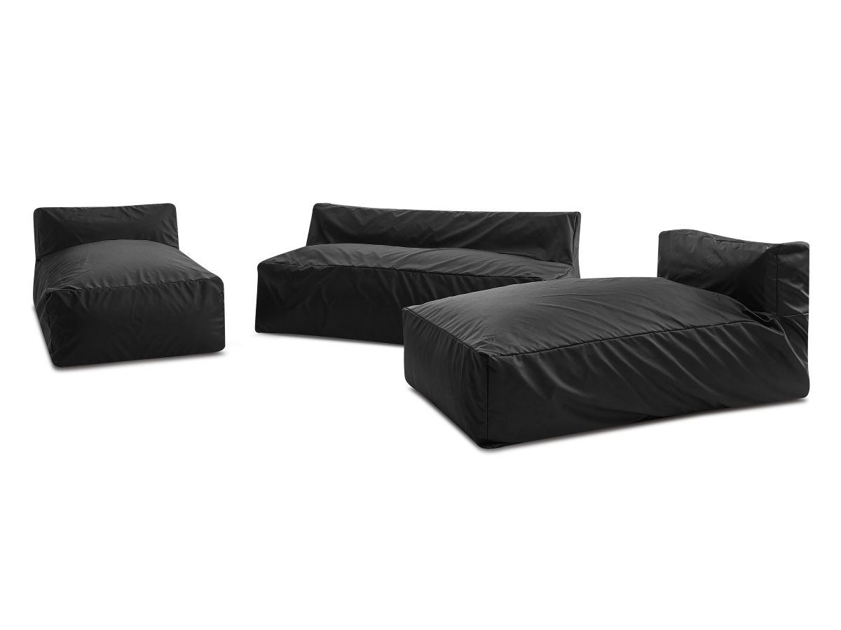Canapé d'angle fixe EVEREST tissu chiné - Orange - Angle droit - 10 coussins
