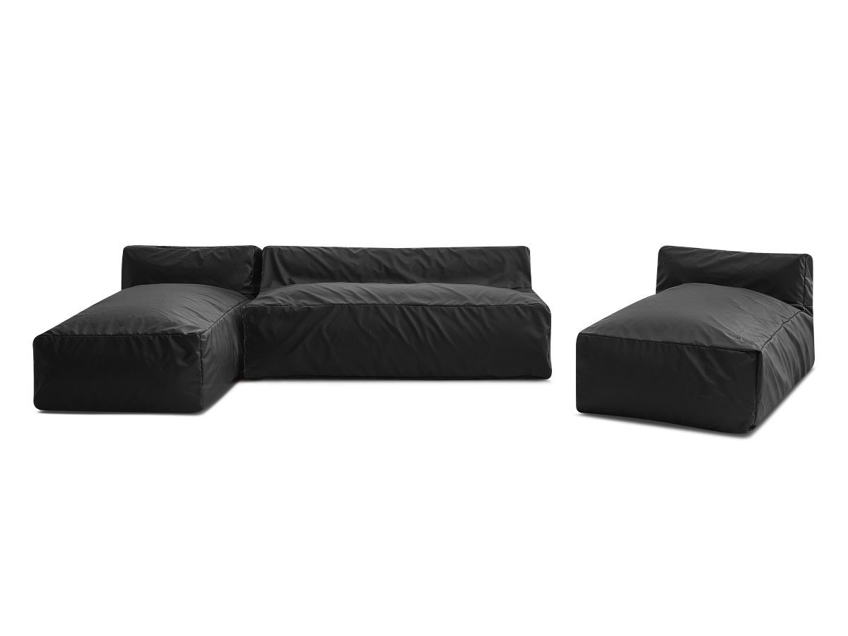 Canapé d'angle fixe EVEREST tissu chiné - Orange - Angle droit - 10 coussins
