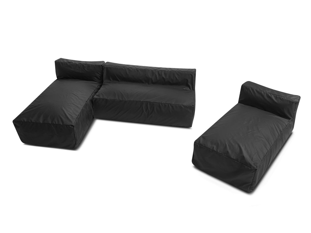 Canapé d'angle fixe EVEREST tissu chiné - Orange - Angle droit - 10 coussins