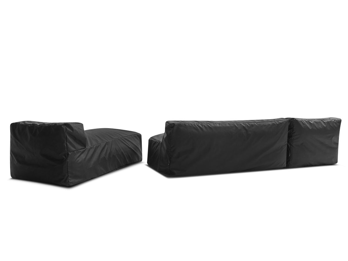 Canapé d'angle fixe EVEREST tissu chiné - Orange - Angle droit - 10 coussins