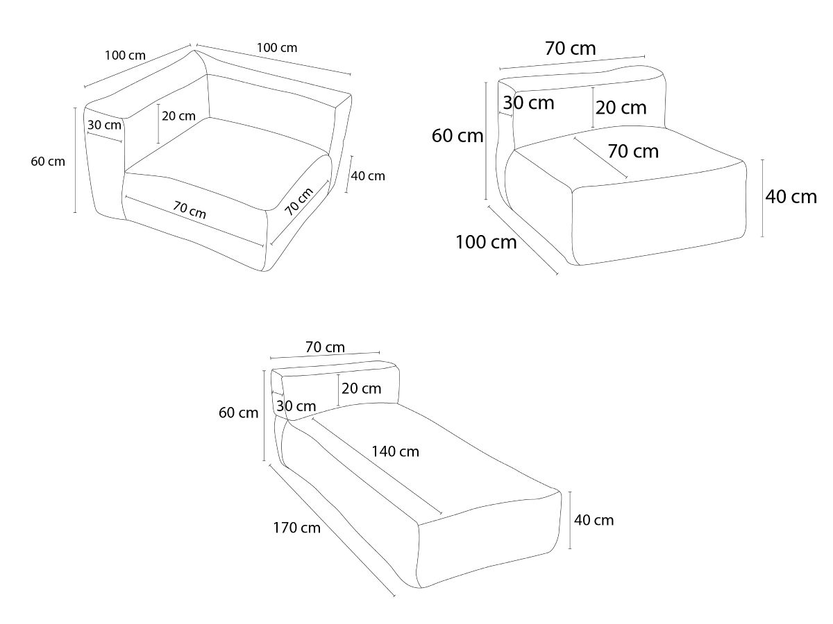 Canapé d'angle fixe EVEREST tissu chiné - Orange - Angle droit - 10 coussins