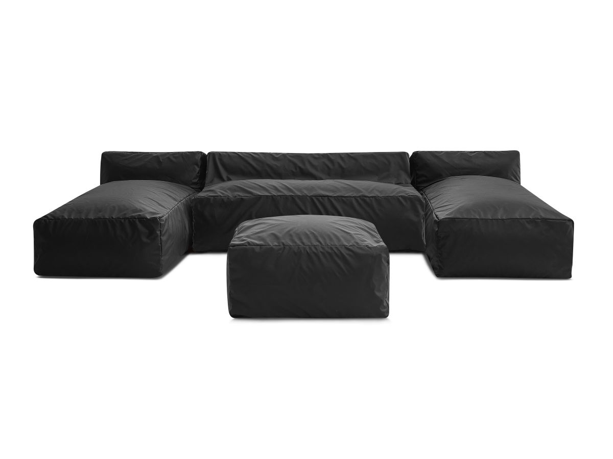 Canapé d'angle fixe EVEREST tissu chiné - Orange - Angle droit - 10 coussins