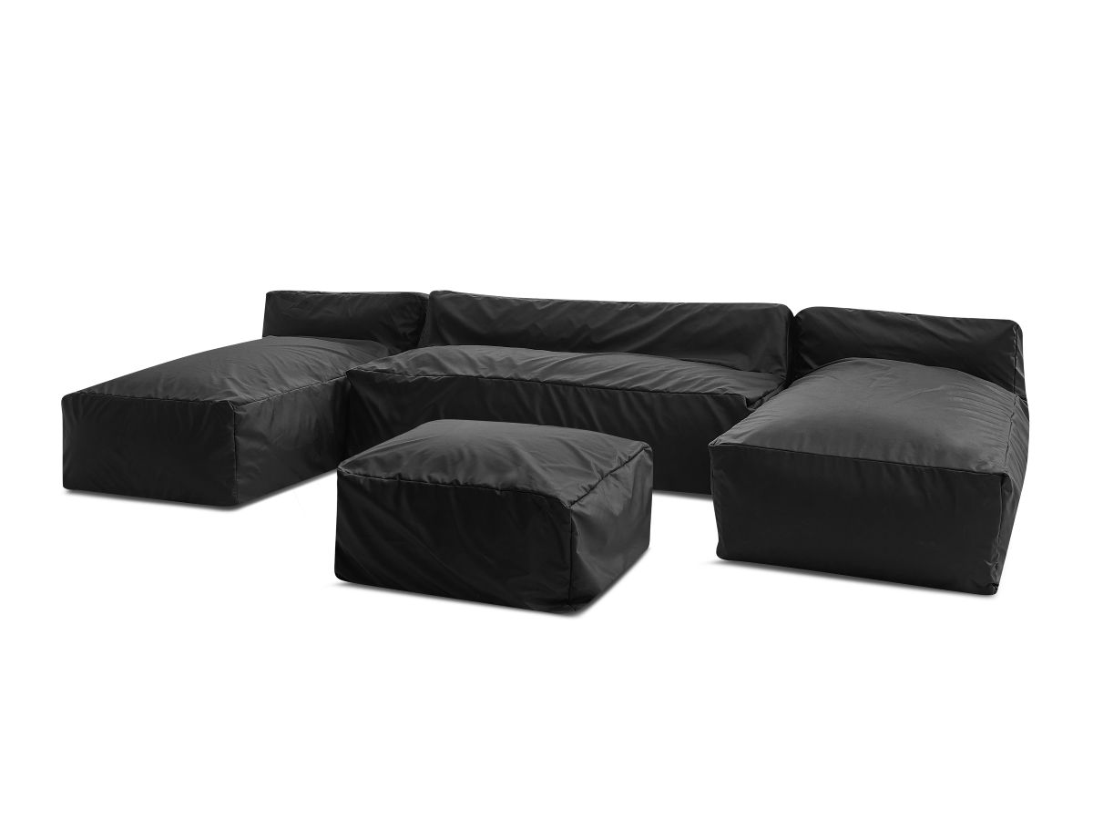 Canapé d'angle fixe EVEREST tissu chiné - Orange - Angle droit - 10 coussins