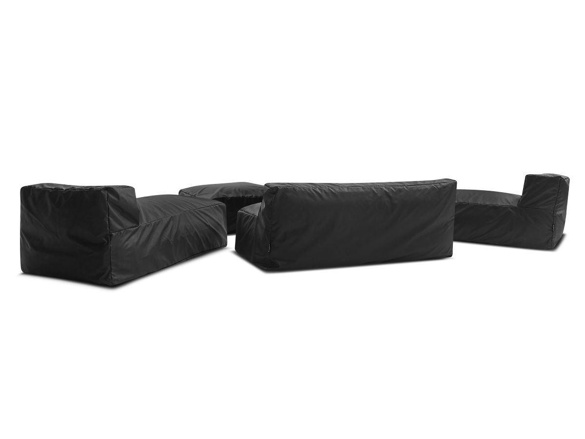 Canapé d'angle fixe EVEREST tissu chiné - Orange - Angle droit - 10 coussins