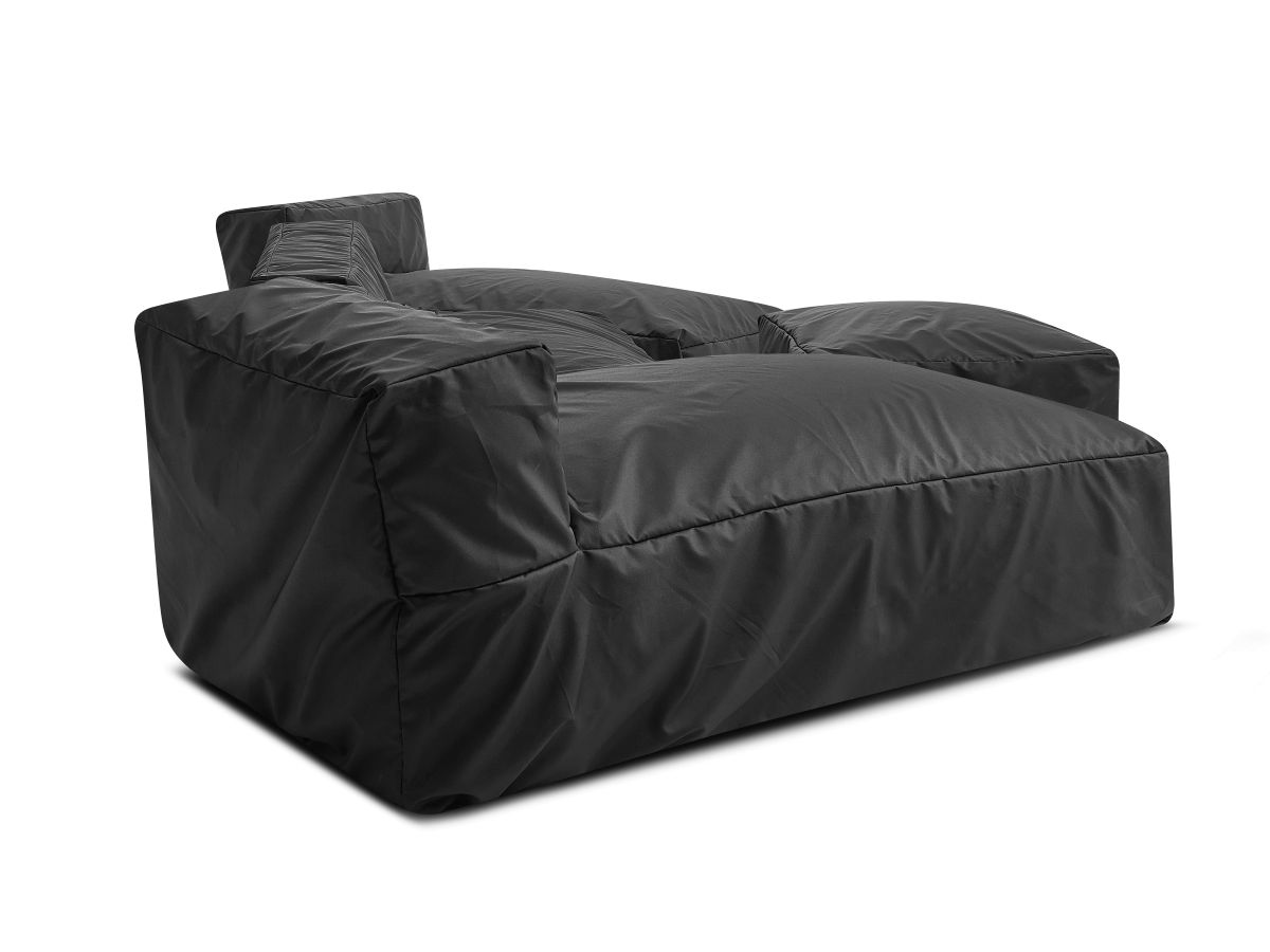 Canapé d'angle fixe EVEREST tissu chiné - Orange - Angle droit - 10 coussins