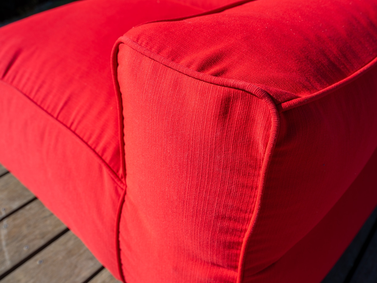 Canapé de jardin modulable GIULIA avec bâche de protection, 2 angles et rouge — vue 6