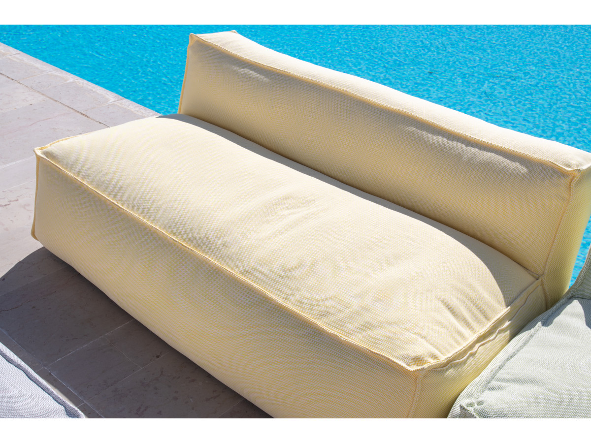 Chauffeuse 2 places sans accoudoir avec bâche de protection pour canapé de jardin modulable BIARRITZ