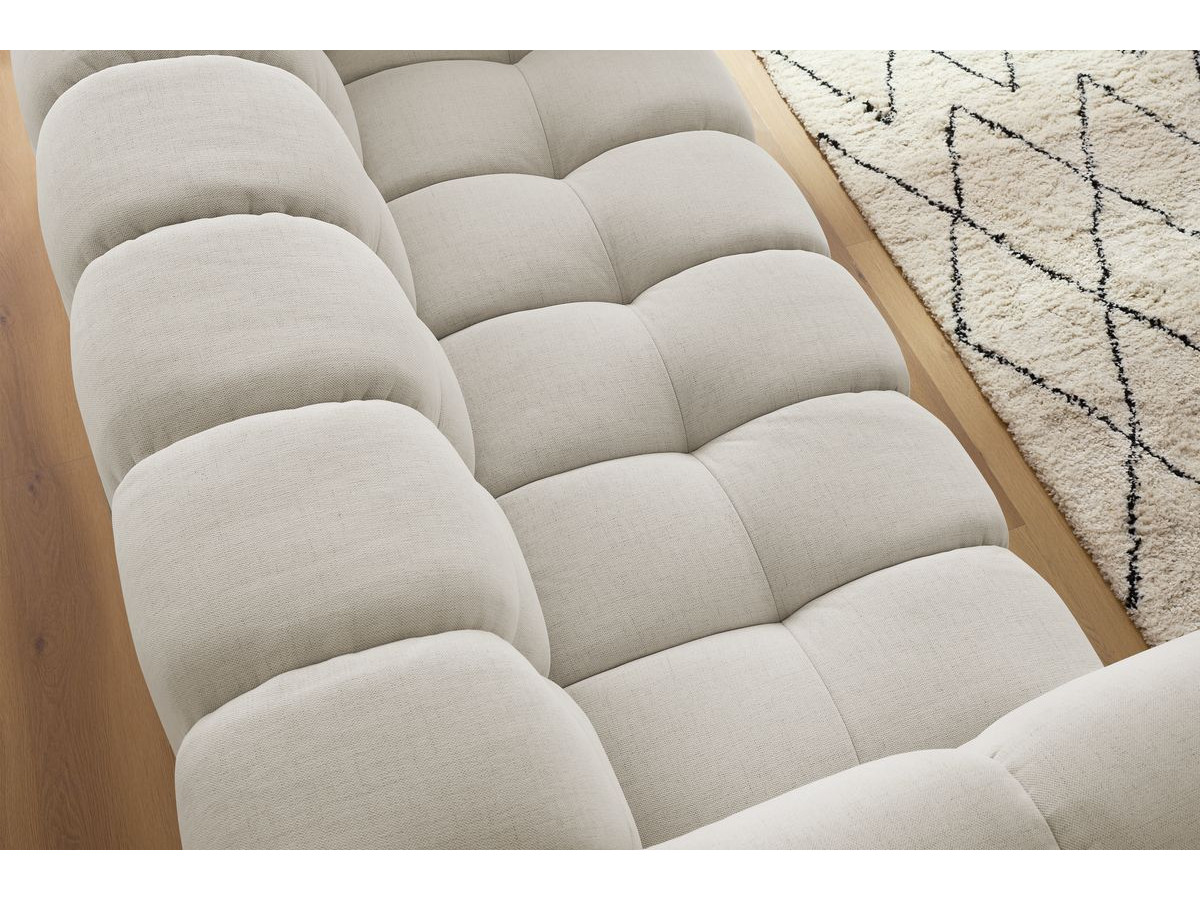 Canapé d'angle fixe EVEREST tissu chiné - Orange - Angle droit - 10 coussins