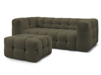 Canapé droit fixe 3 places CLOUD avec pouf