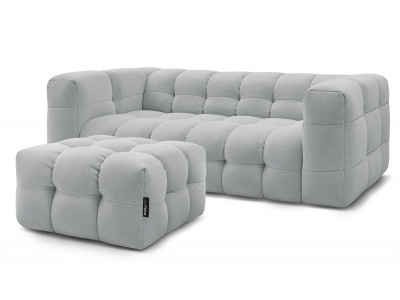 Canapé droit fixe 3 places CLOUD avec pouf
