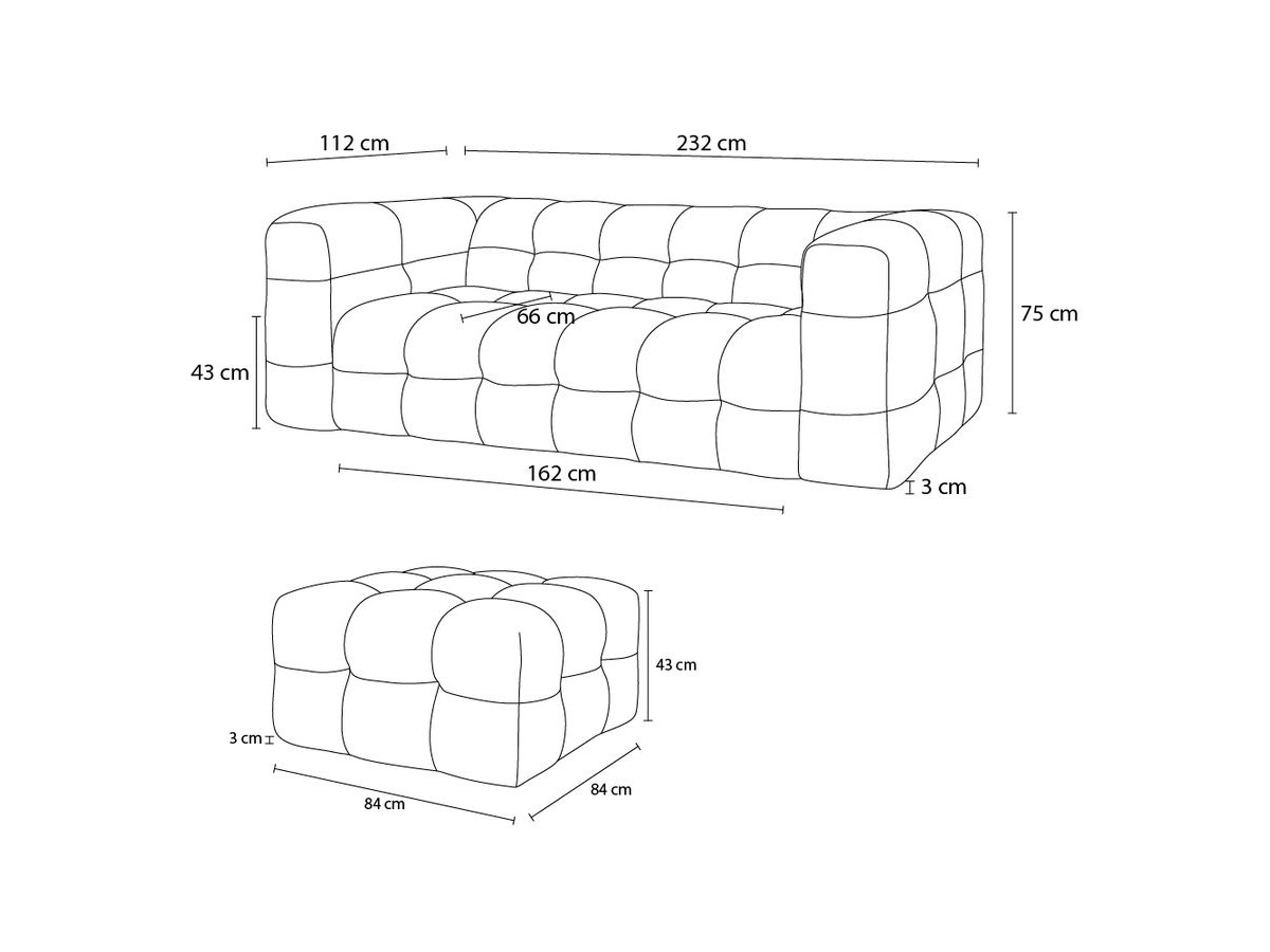 Canapé d'angle fixe EVEREST tissu chiné - Orange - Angle droit - 10 coussins