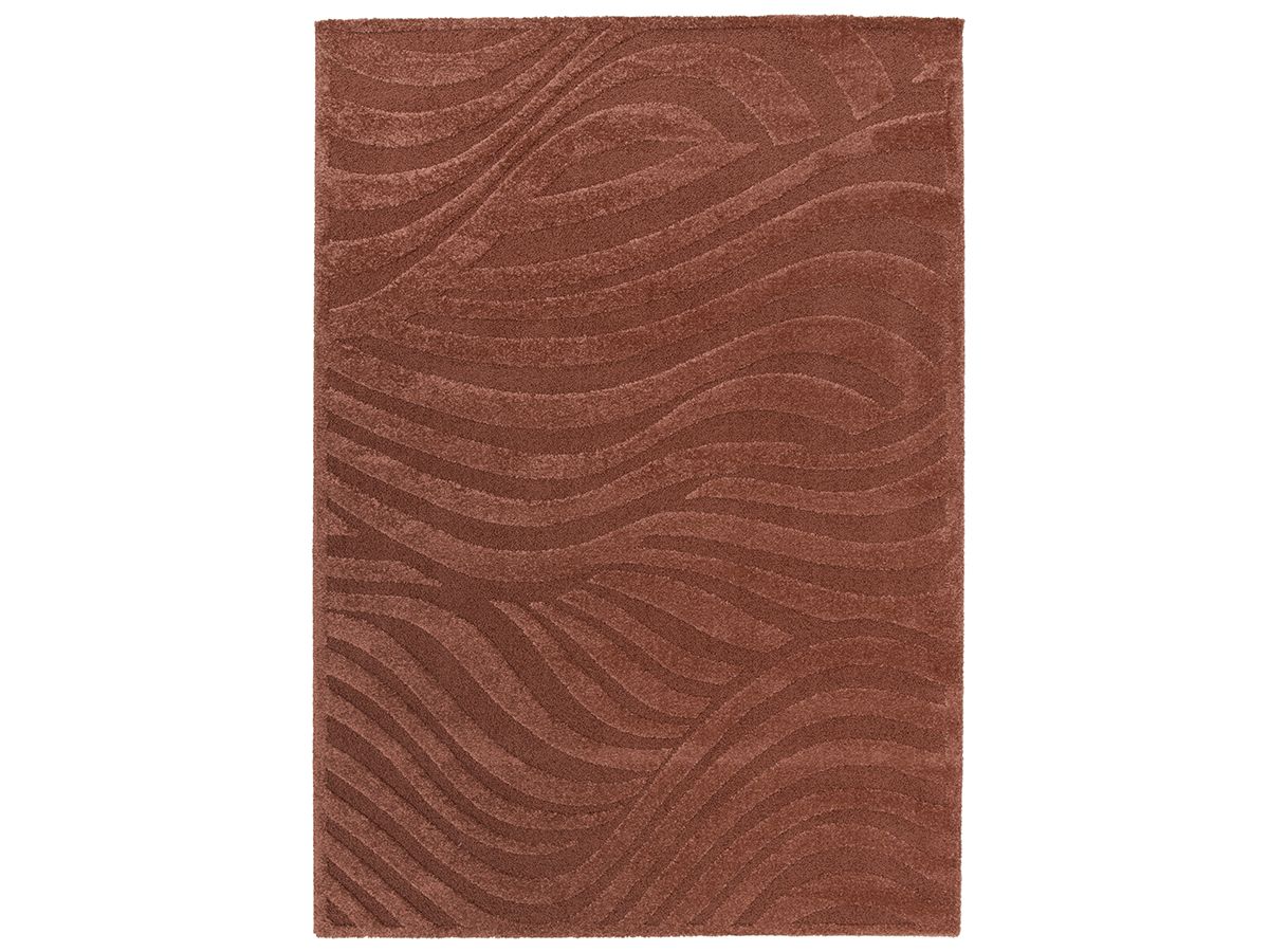 Tapis poils courts AVALON motif abstrait rouge
