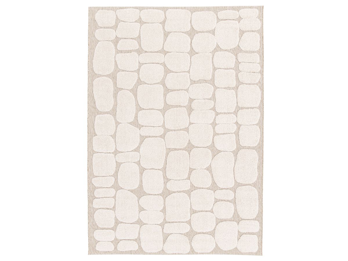 Tapis poils ras ROKU motif abstrait beige — vue 4