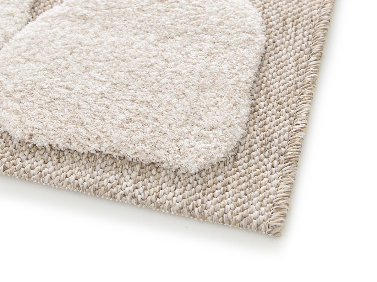 Tapis poils ras ROKU motif abstrait beige — vue 5