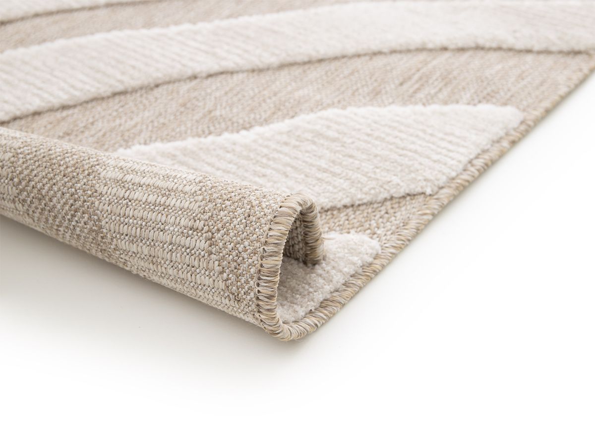 Tapis poils ras VILMA motif abstrait beige — vue 6