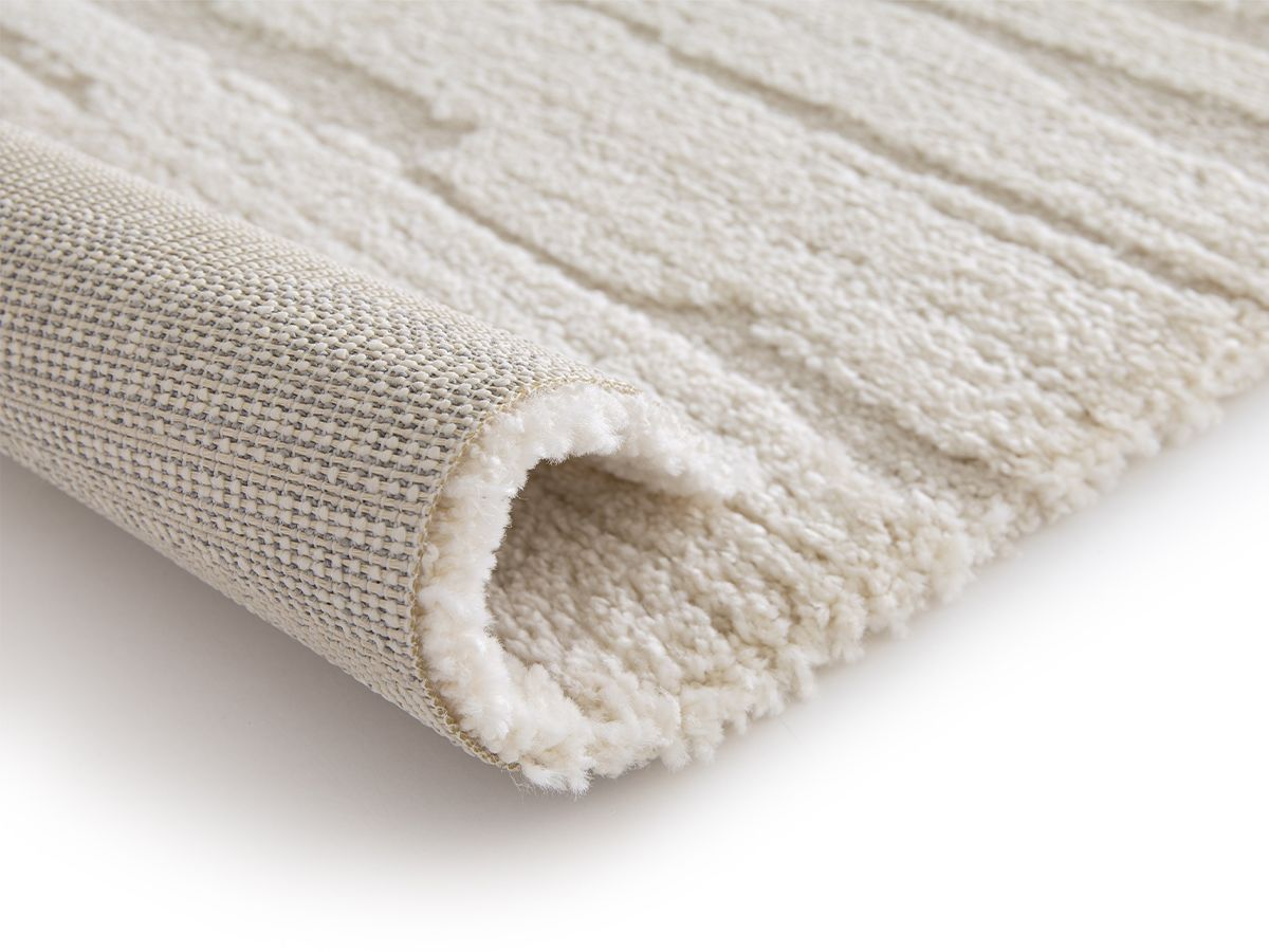 Tapis poils courts LORIS motif abstrait beige — vue 6