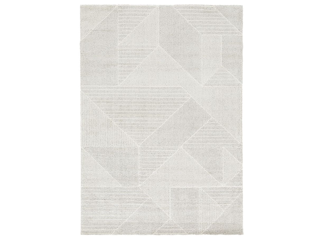 Tapis poils courts KODA motif abstrait gris clair