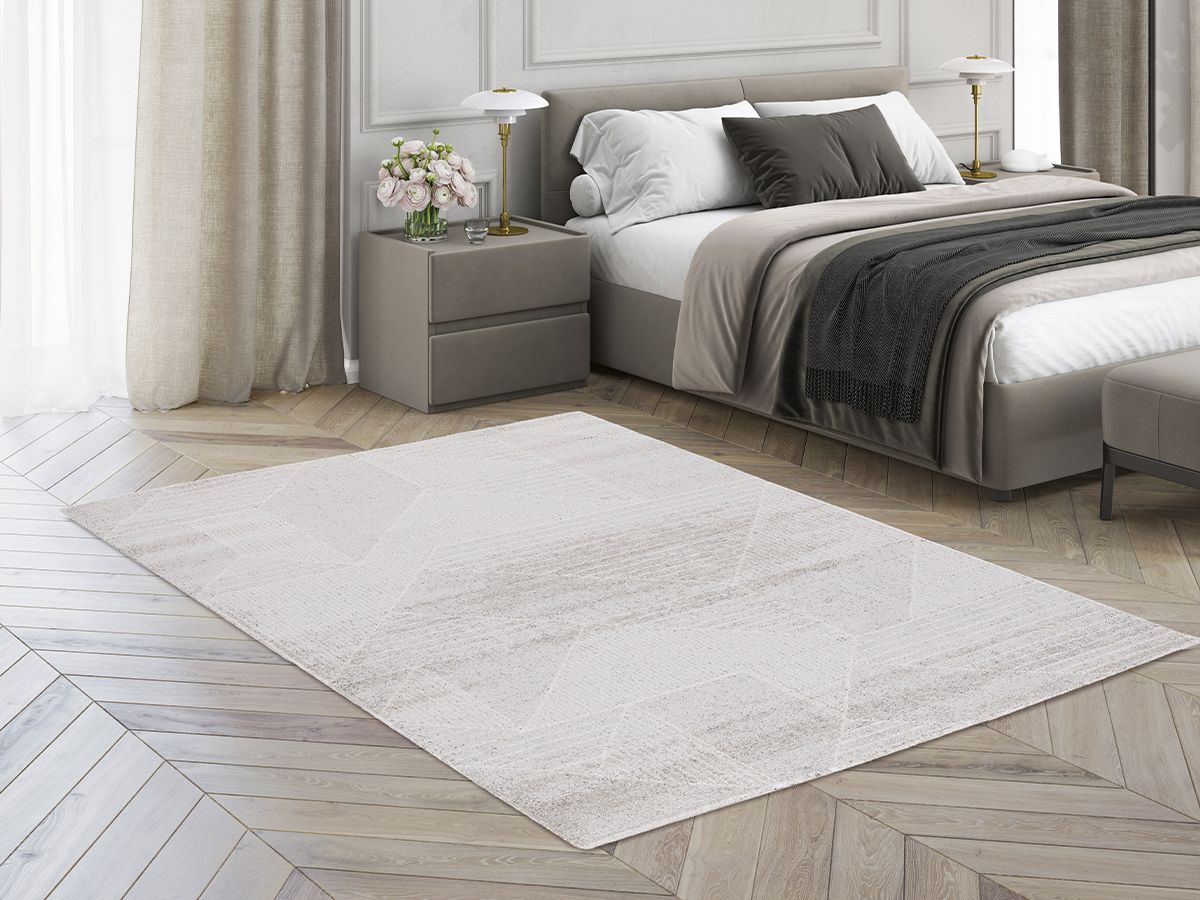 Tapis poils courts KODA motif abstrait gris clair — vue 5