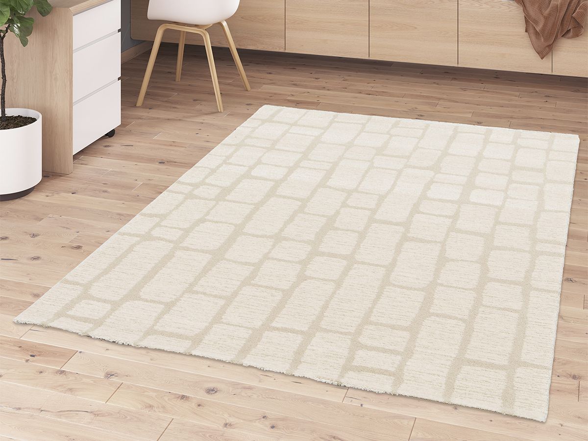 Ikeda laagpolig vloerkleed met abstract patroon