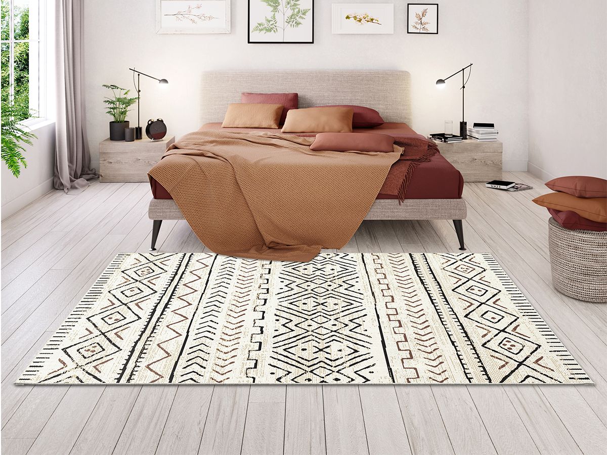 Tapis poils ras BRENDA motif abstrait