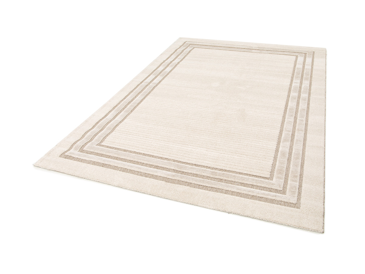 Tapis poils ras ALEXANDRIA motif abstrait beige