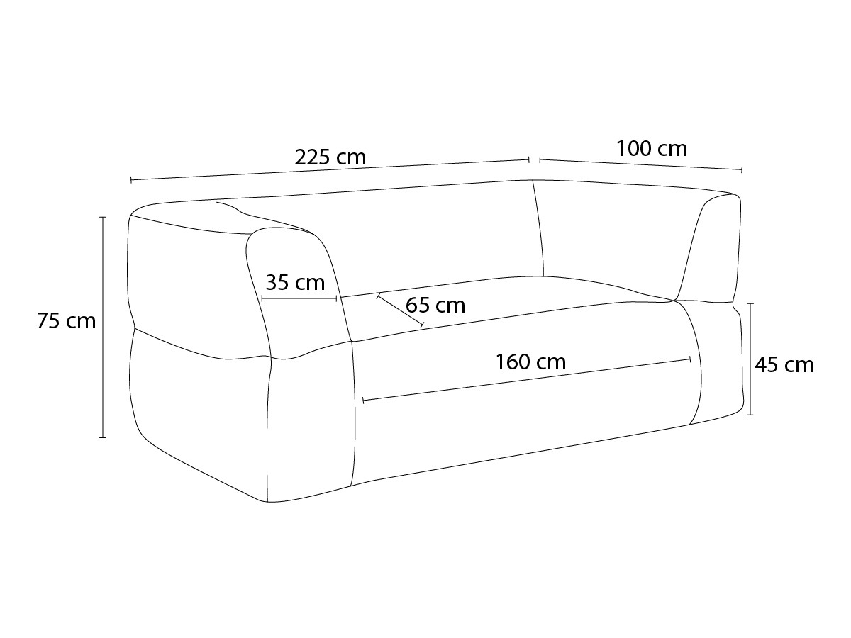 NOUR 3-zits vaste rechte tuinbank met beschermhoes